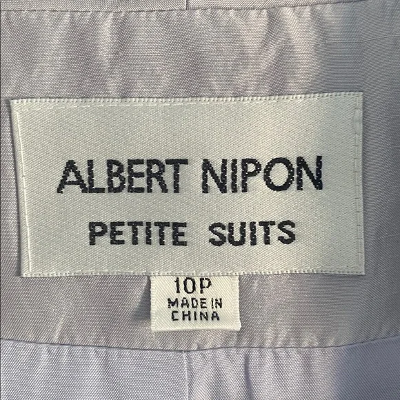 Albert Nipon Silk Tailored Blazer | Silver Lavender | Size 10P - Picture 3 of 12